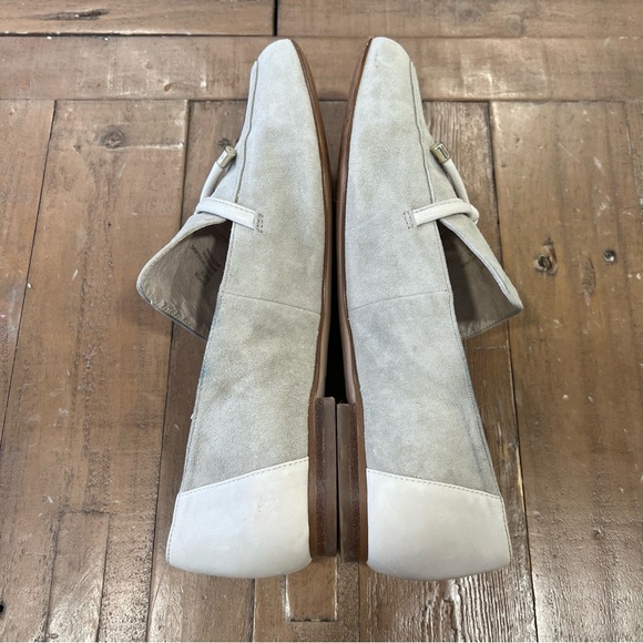 Louise Et Cie Tan Suede Leather Tie Almond Toe Loafer Flats 8 Old Money Preppy - Picture 8 of 13